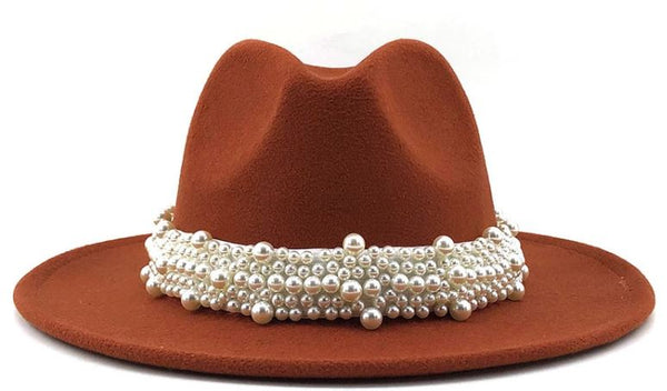 Clutch Your Pearls Fedora Hat (RED ONLY)