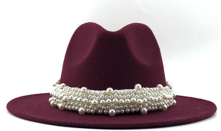 Clutch Your Pearls Fedora Hat (RED ONLY)